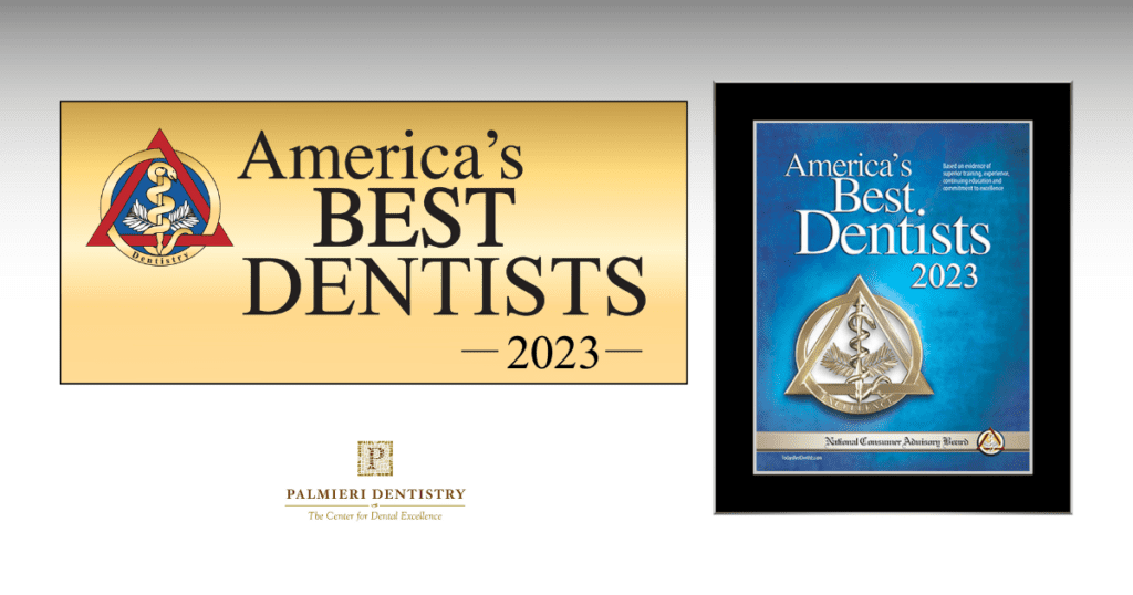 Every day, we strive to improve the lives of our patients, whether it is through preventative, restorative, or cosmetic treatment or helping them overcome their fear of the dentist. Good things are happening in our office, and we could not have done it without patients like you! We have recently received word that our very own Dr. Palmieri is being recognized as one of America’s Best Dentists for 2023! We are so excited that we couldn’t wait to share the fabulous news. Read on to learn more about this prestigious award.