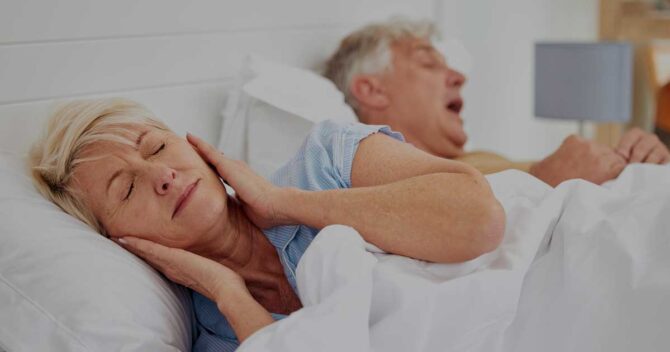 sleep-apnea Snoring Problem And Woman With Frustrated With Noise Sound