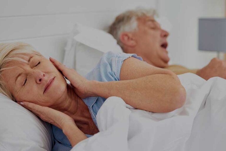 Snoring Problem And Woman With Frustrated With Noise Sound