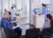 Patients waiting in dental clinic reception area